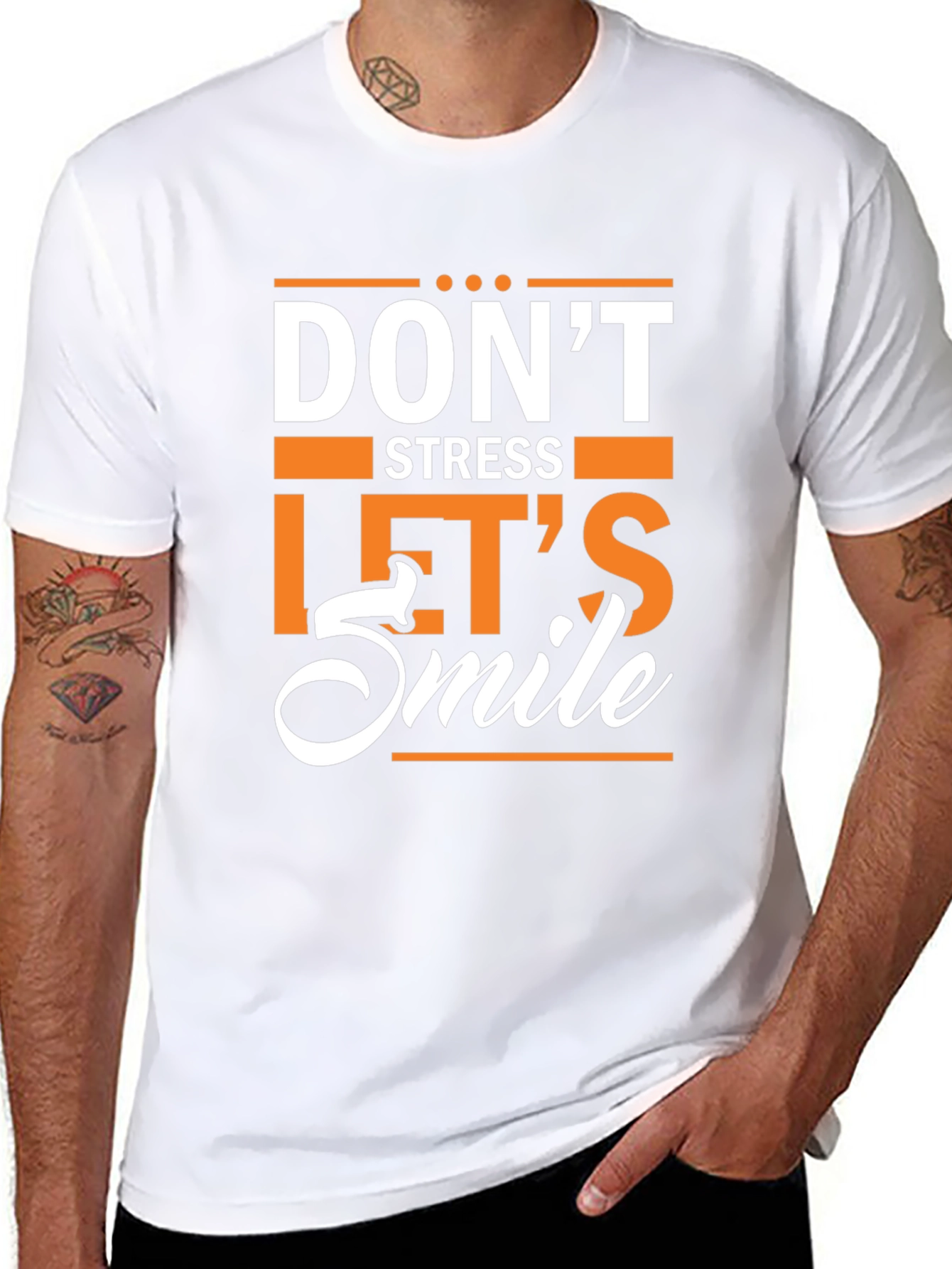 Dont Stress Lets Smile Graphic T-Shirt
