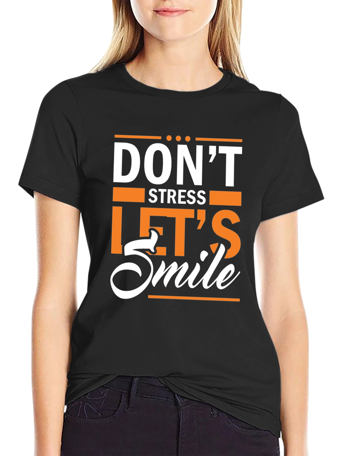 Dont Stress Lets Smile Graphic T-Shirt