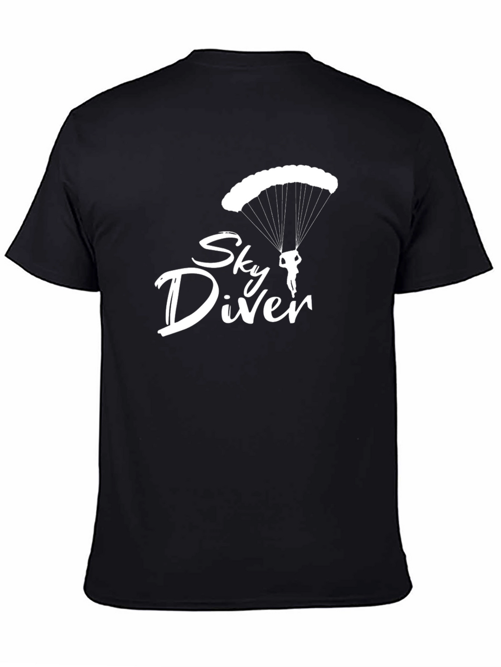 Sky Diver Graphic Tee - Black Cotton T-Shirt