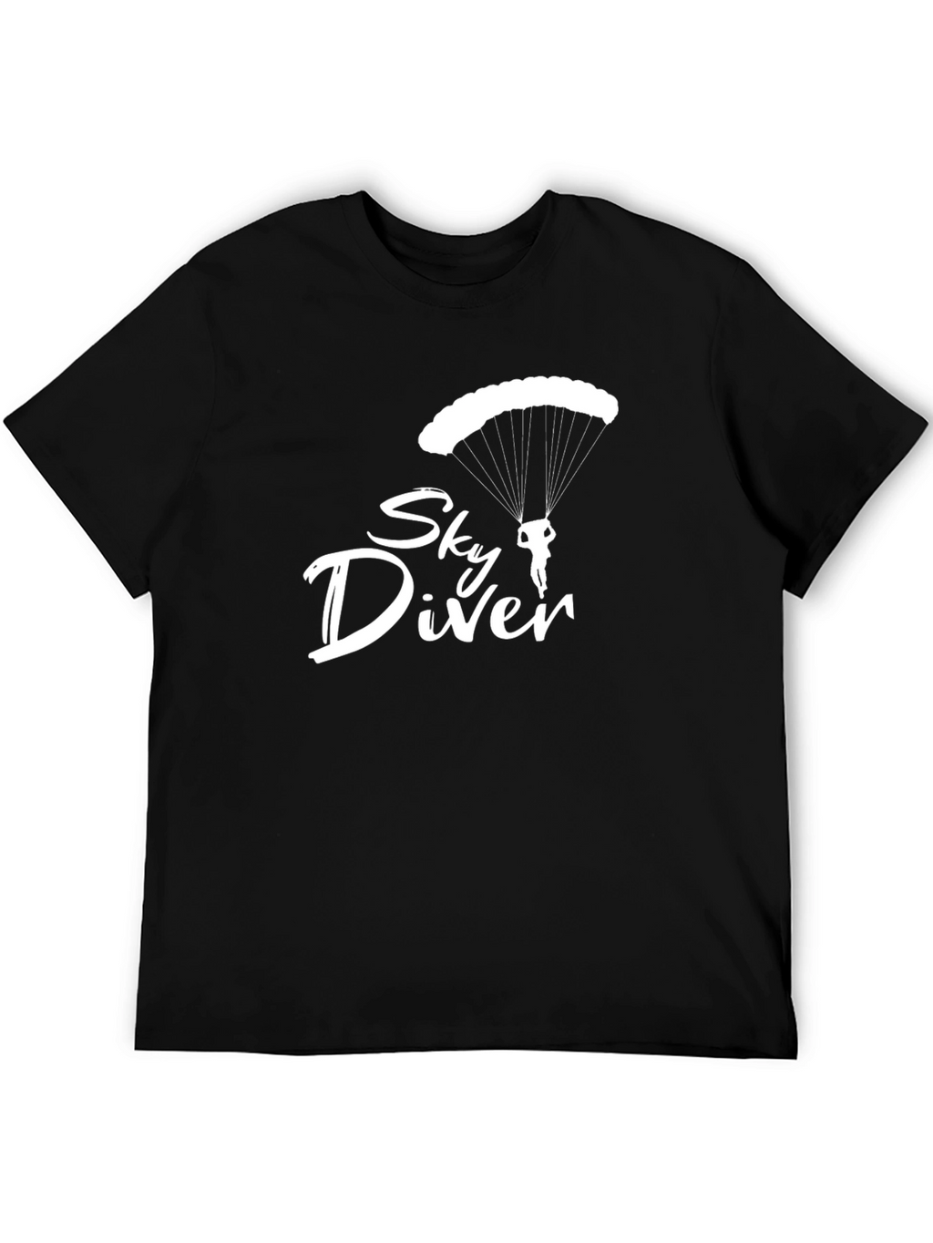 Sky Diver Graphic Tee - Black Cotton T-Shirt