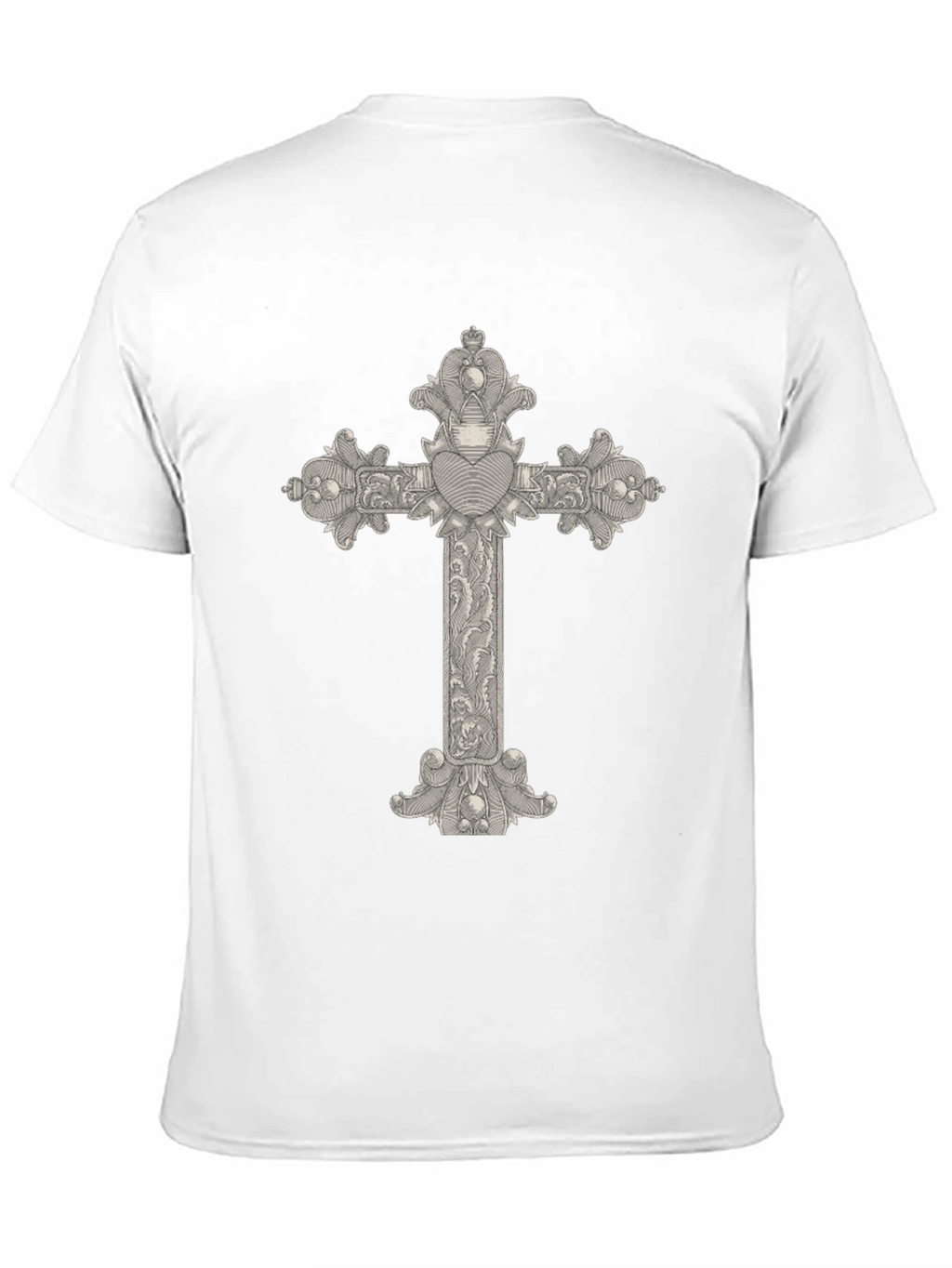 Ornate Cross Graphic Tee - Classic Black T-Shirt
