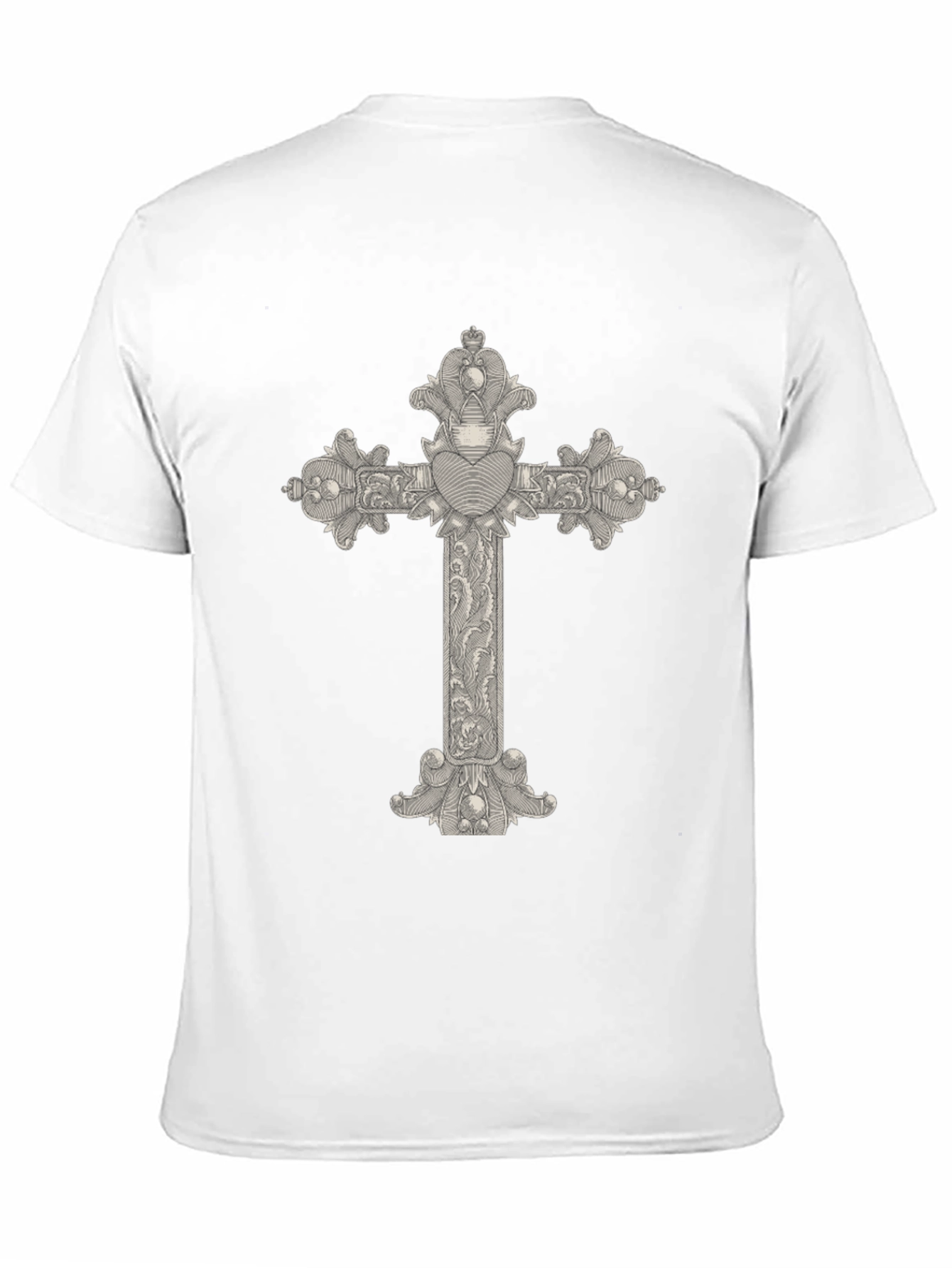 Ornate Cross Graphic Tee - Classic Black T-Shirt