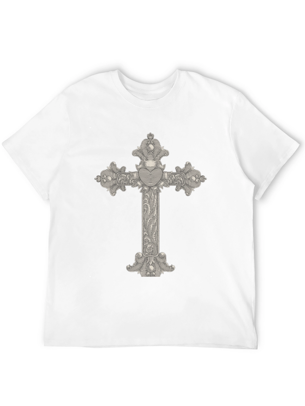 Ornate Cross Graphic Tee - Classic Black T-Shirt