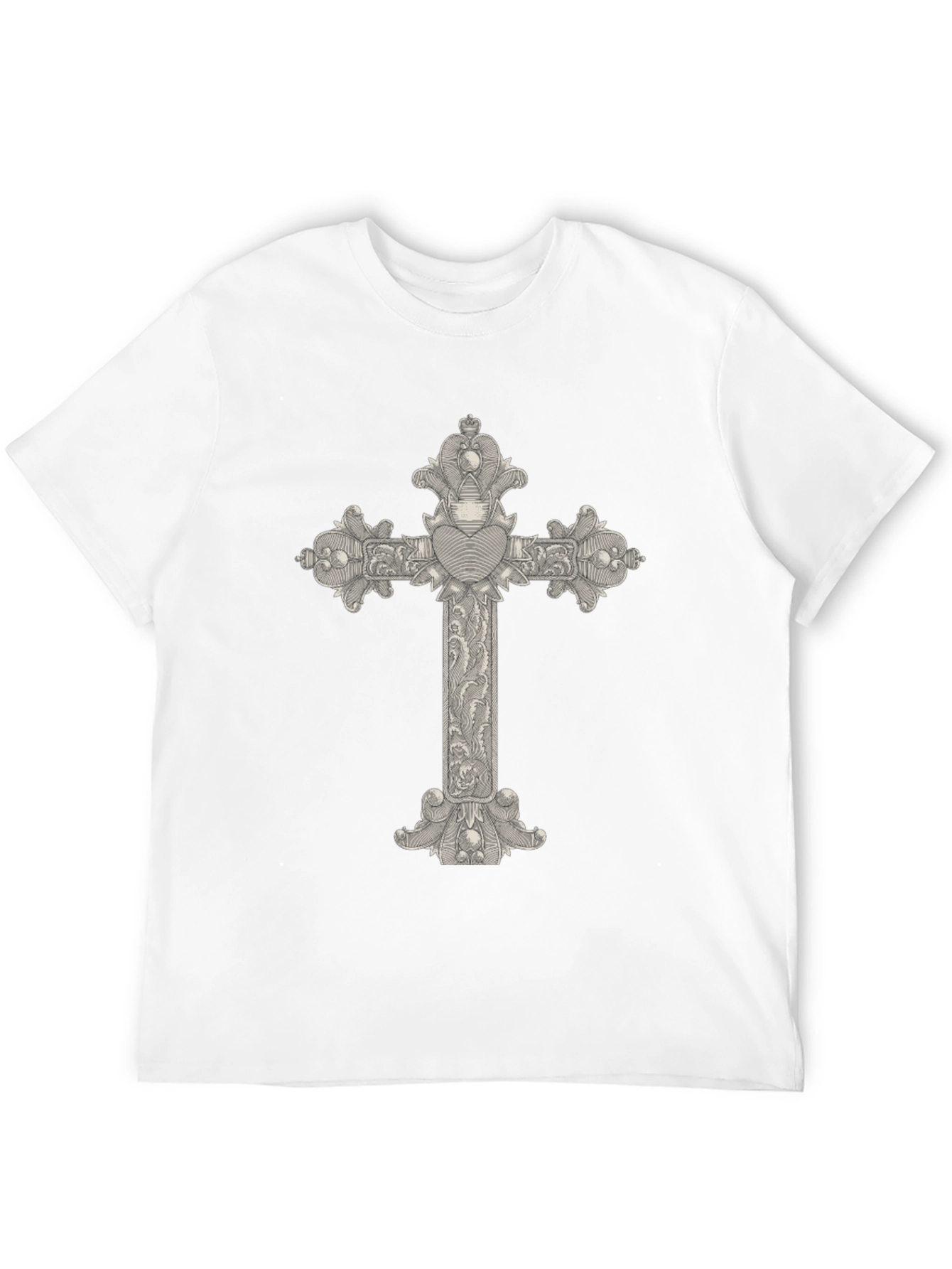 Ornate Cross Graphic Tee - Classic Black T-Shirt