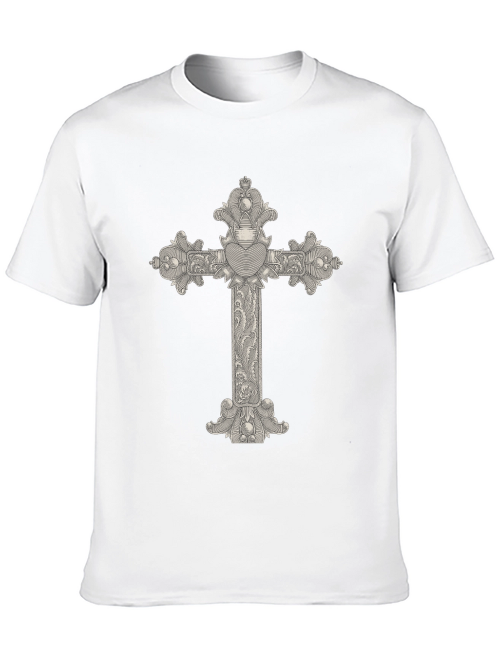 Ornate Cross Graphic Tee - Classic Black T-Shirt