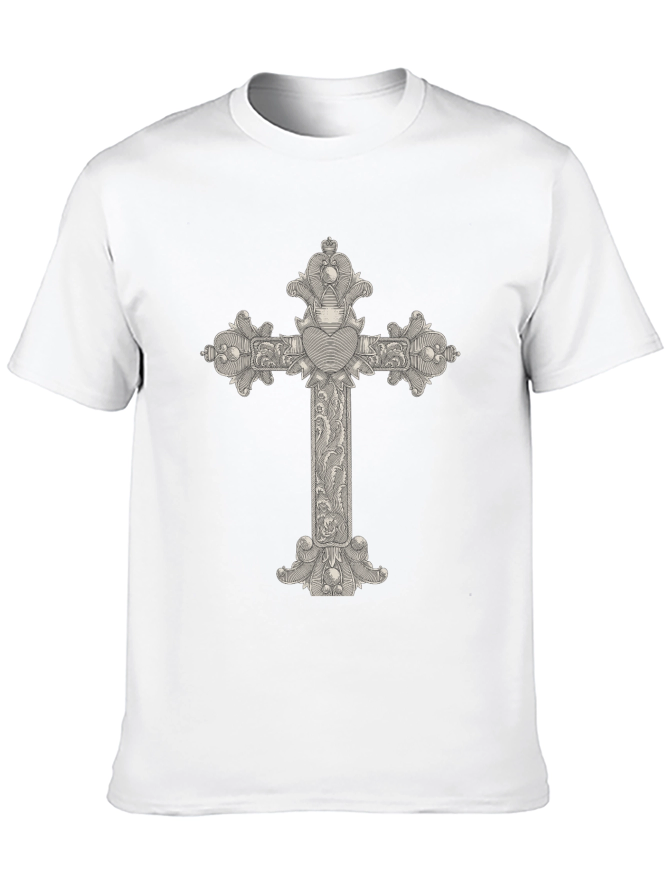 Ornate Cross Graphic Tee - Classic Black T-Shirt