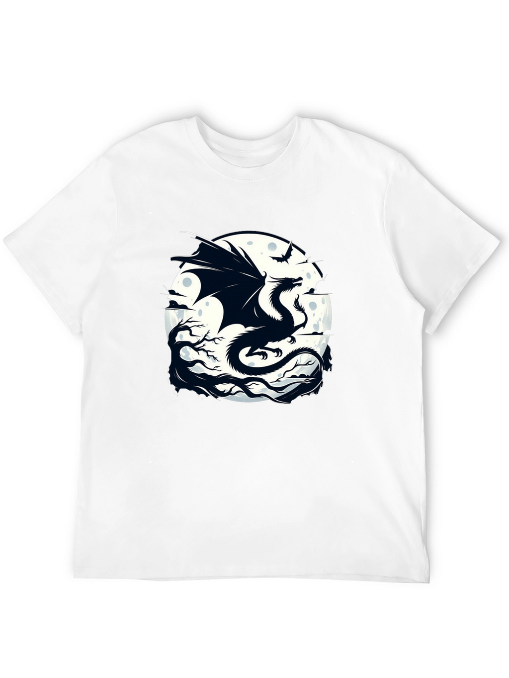 Dragon Moon Graphic Tee - Black