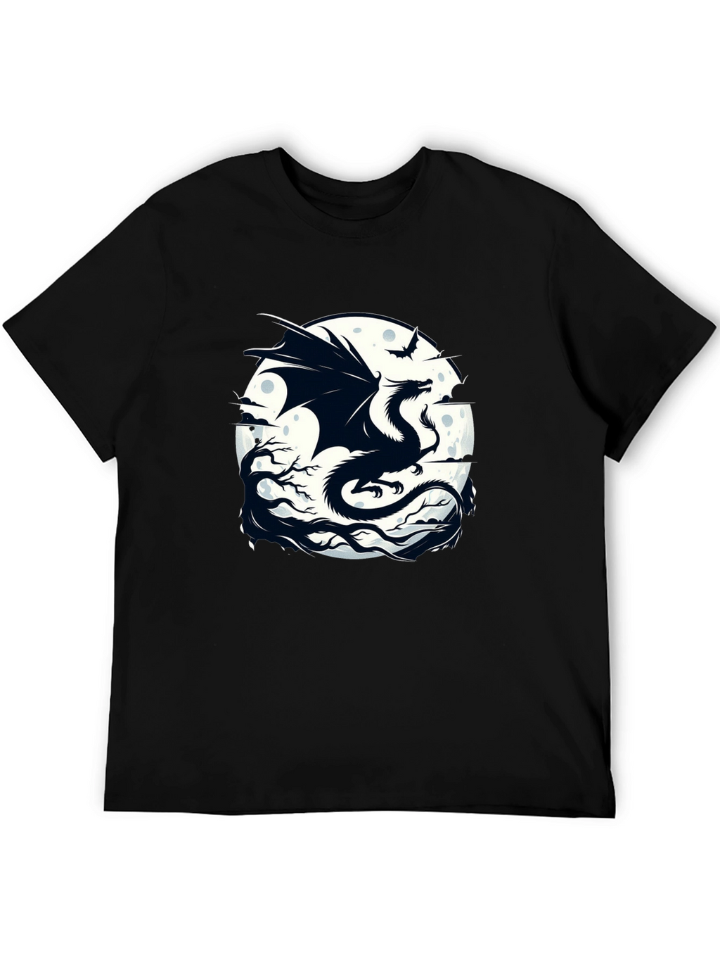 Dragon Moon Graphic Tee - Black