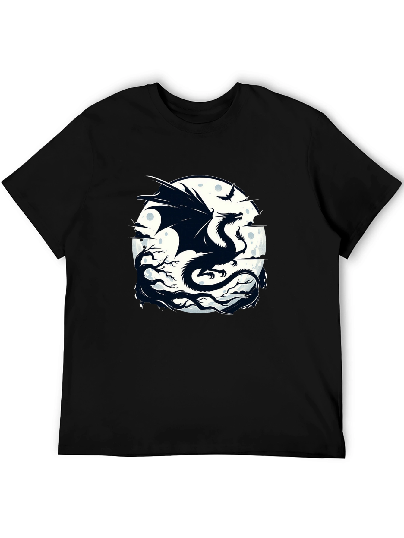 Dragon Moon Graphic Tee - Black