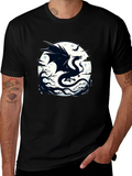 Dragon Moon Graphic Tee - Black