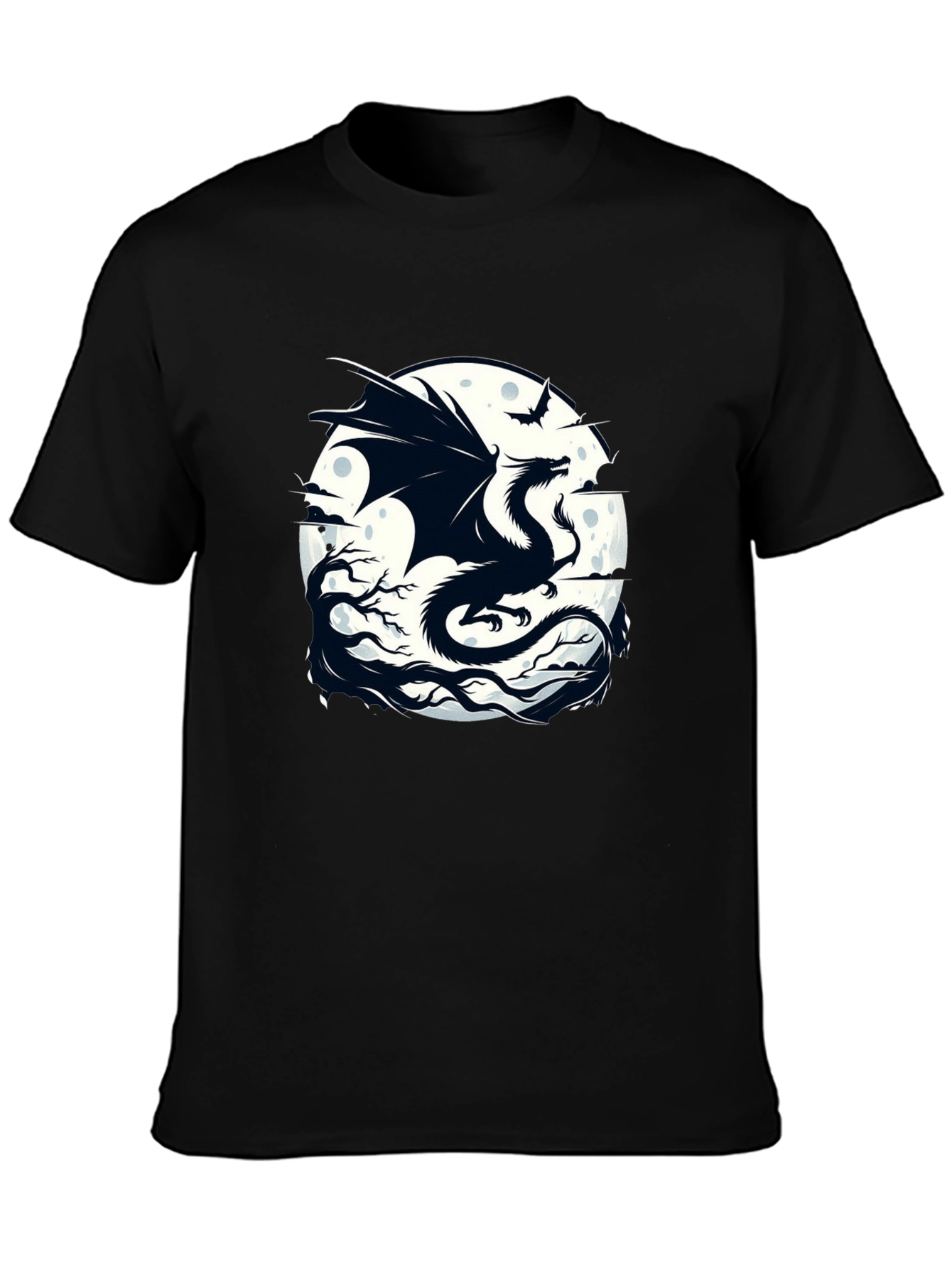 Dragon Moon Graphic Tee - Black