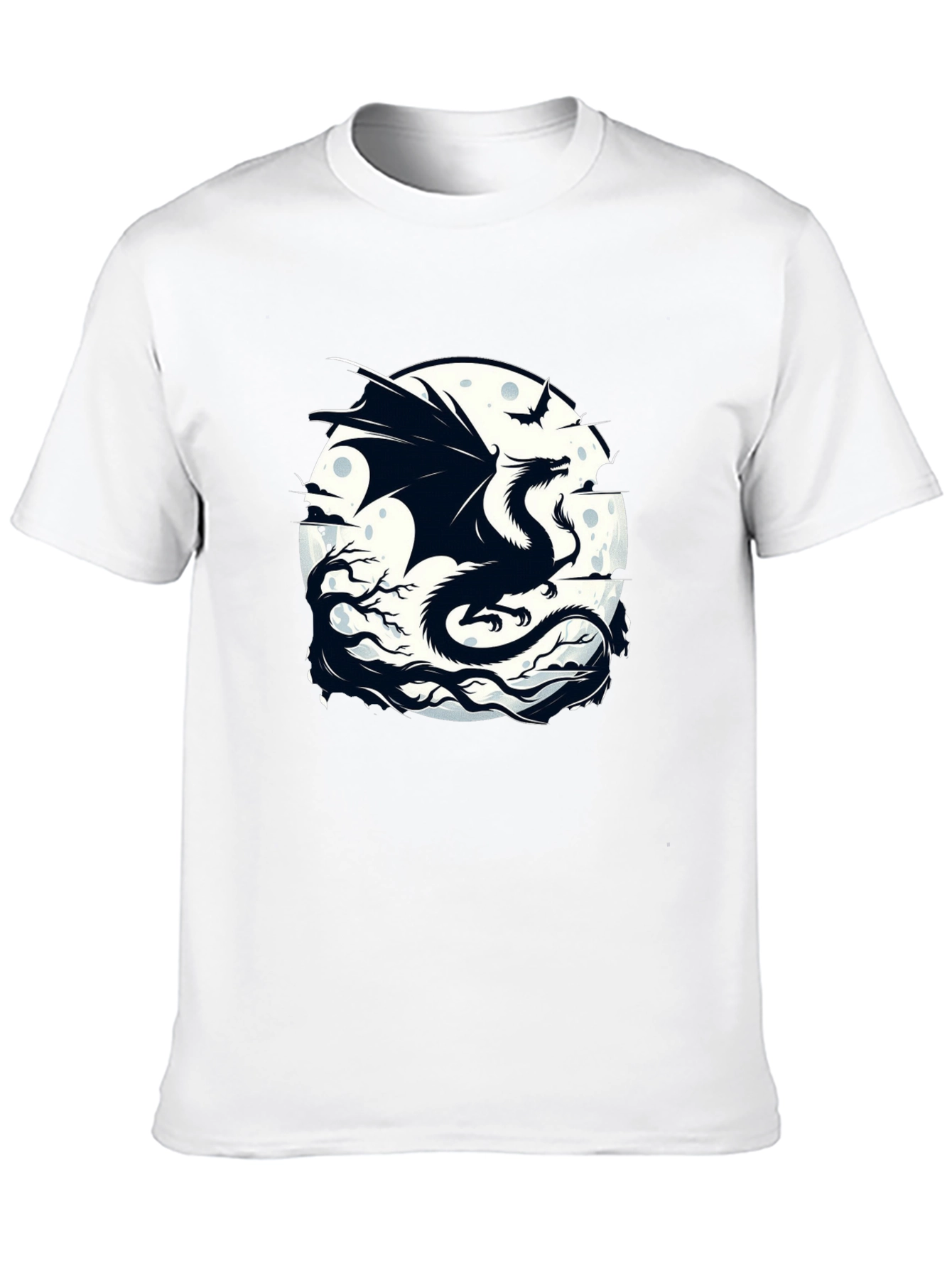 Dragon Moon Graphic Tee - Black