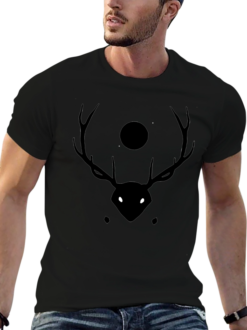 Mystic Deer Black T-Shirt - Stylish Graphic Tee
