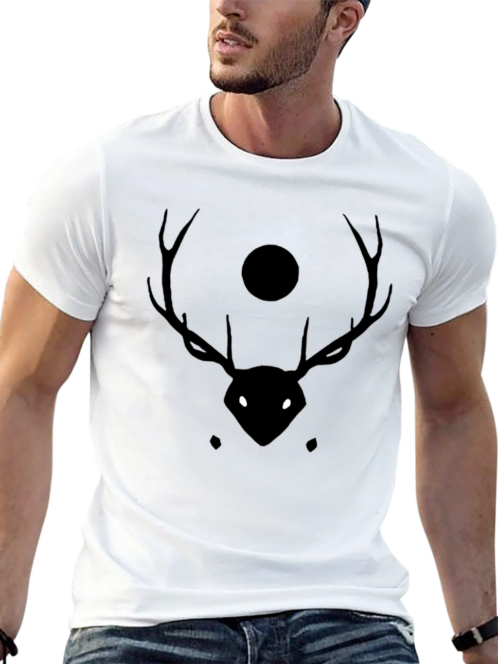 Mystic Deer Black T-Shirt - Stylish Graphic Tee