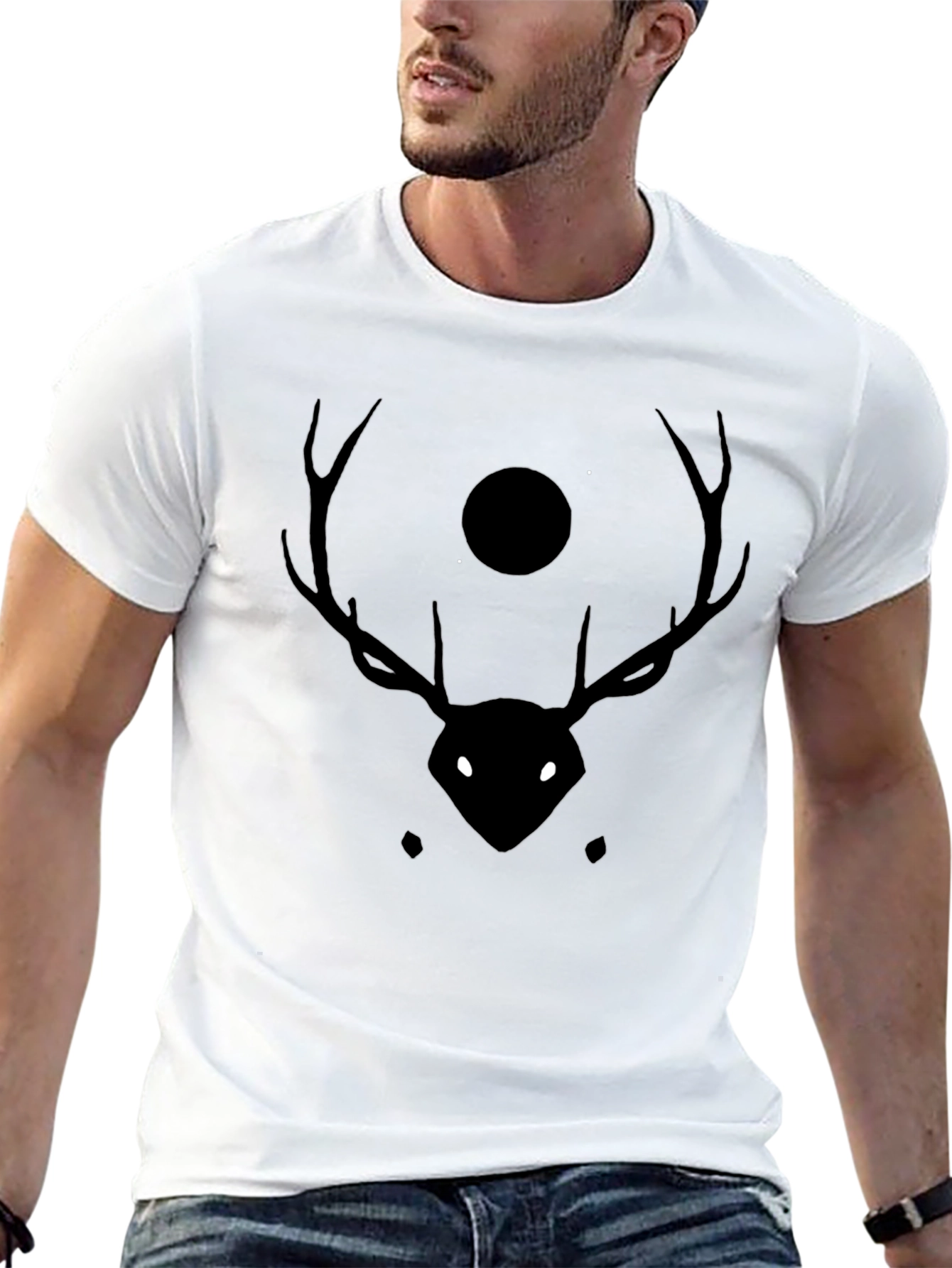 Mystic Deer Black T-Shirt - Stylish Graphic Tee