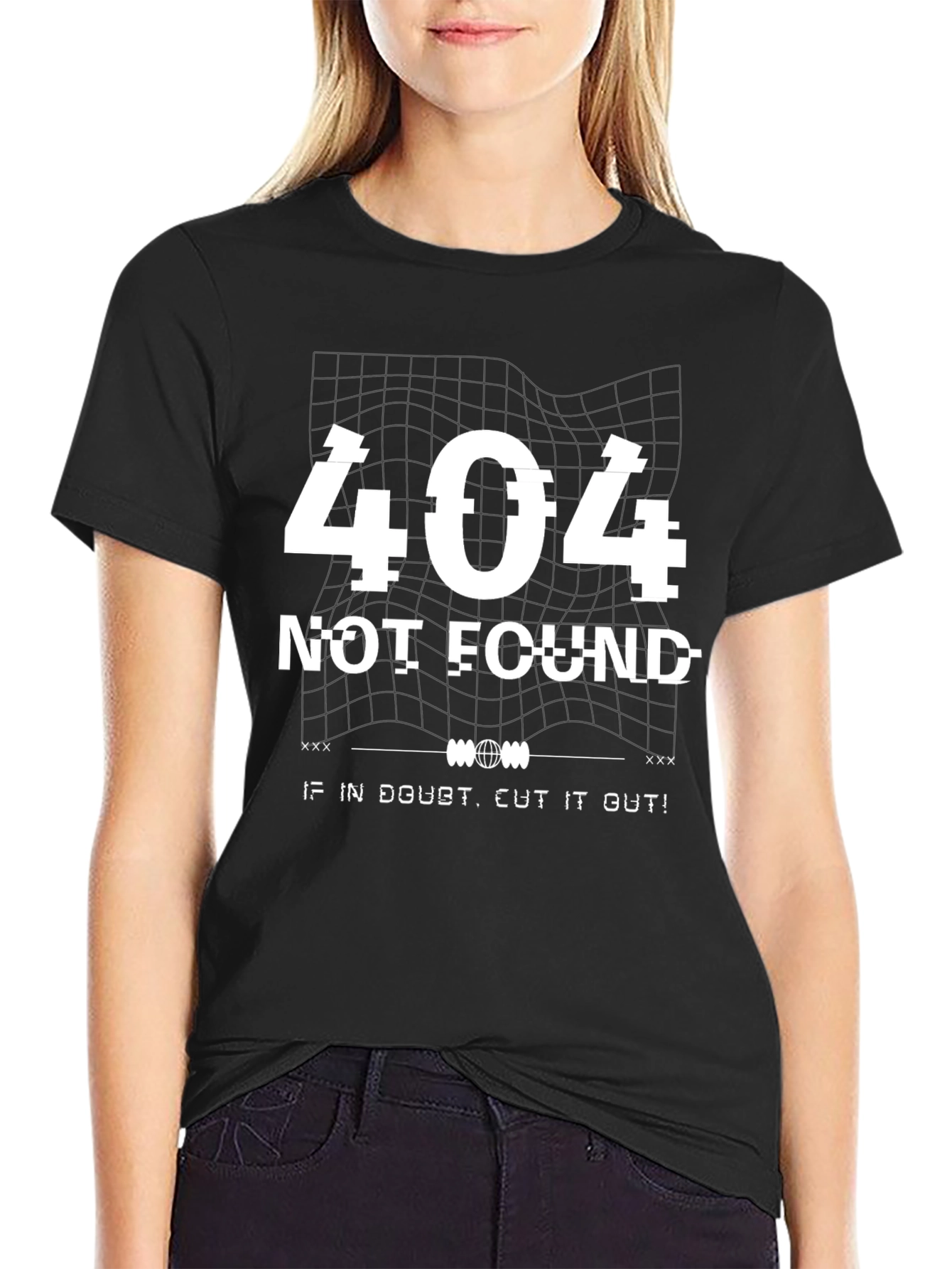 404 Not Found Graphic T-Shirt - Black