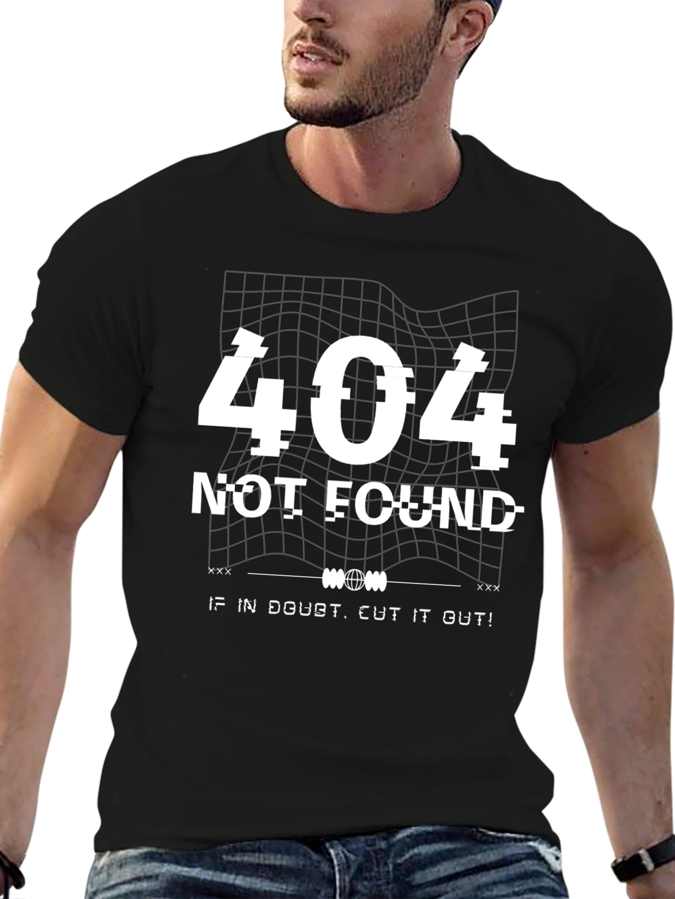 404 Not Found Graphic T-Shirt - Black