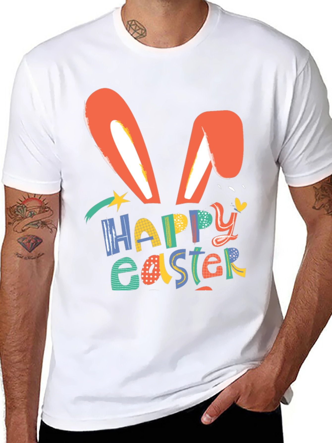 Happy Easter Bunny Ears Graphic T-Shirt