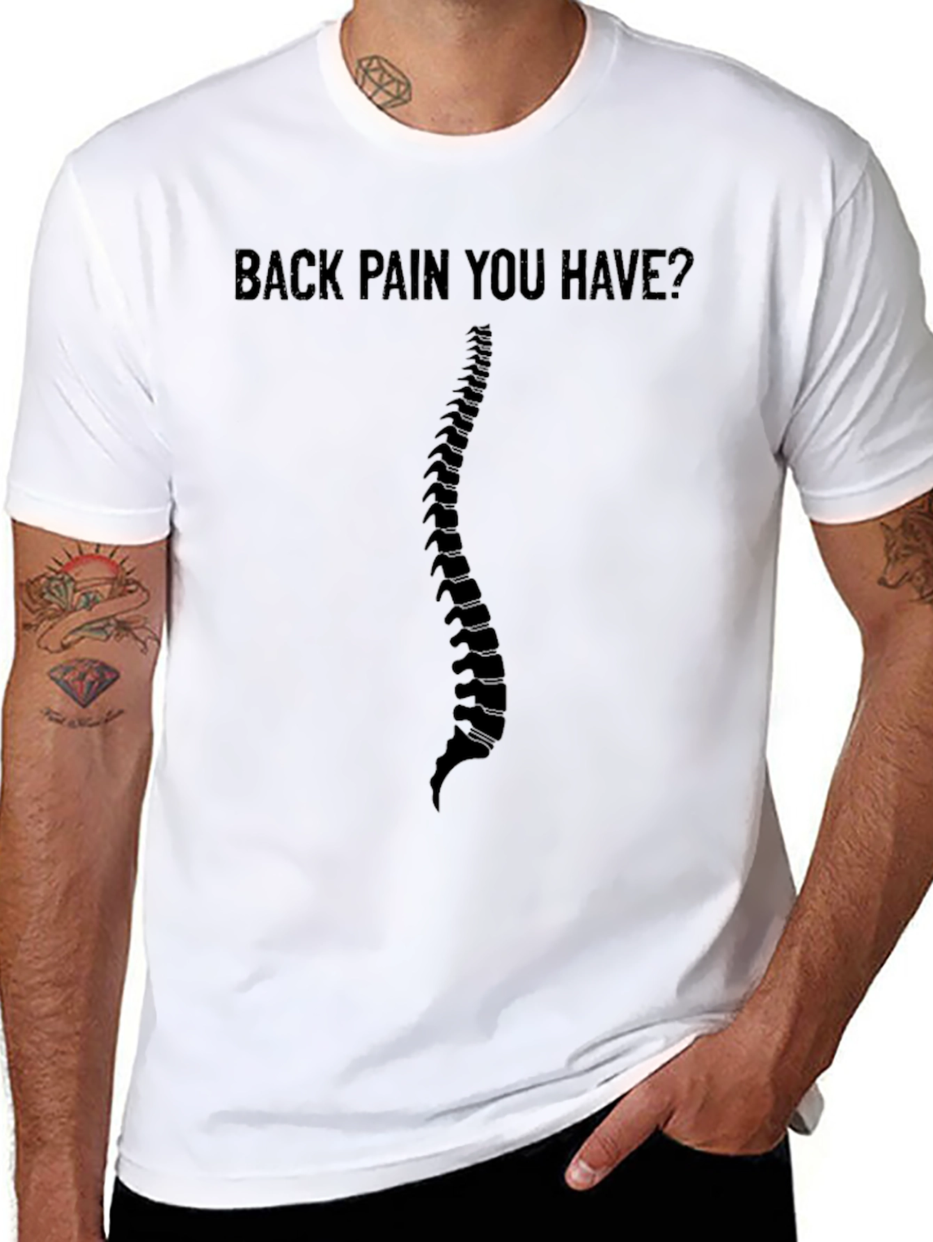 Back Pain T-Shirt - Funny Spine Graphic Tee