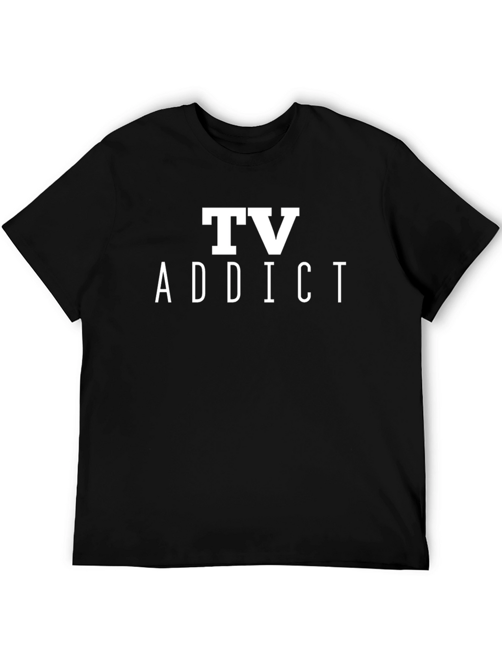 TV Addict T-Shirt - Black Casual Tee
