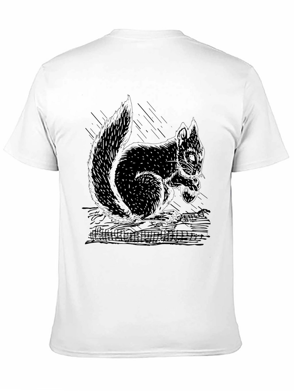 Mens Black Squirrel Graphic T-Shirt