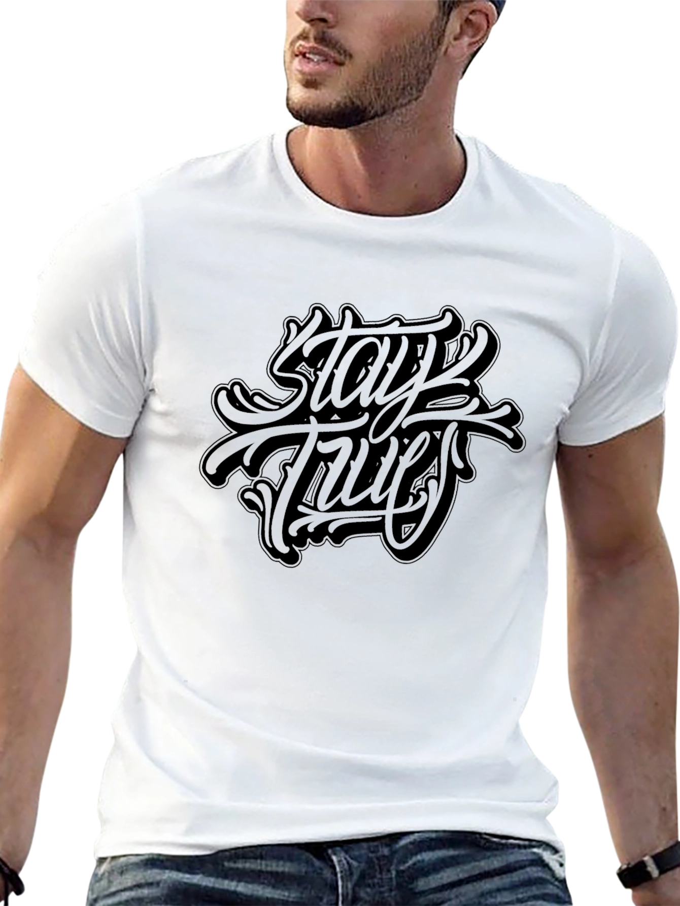Stay True Graphic Black T-Shirt