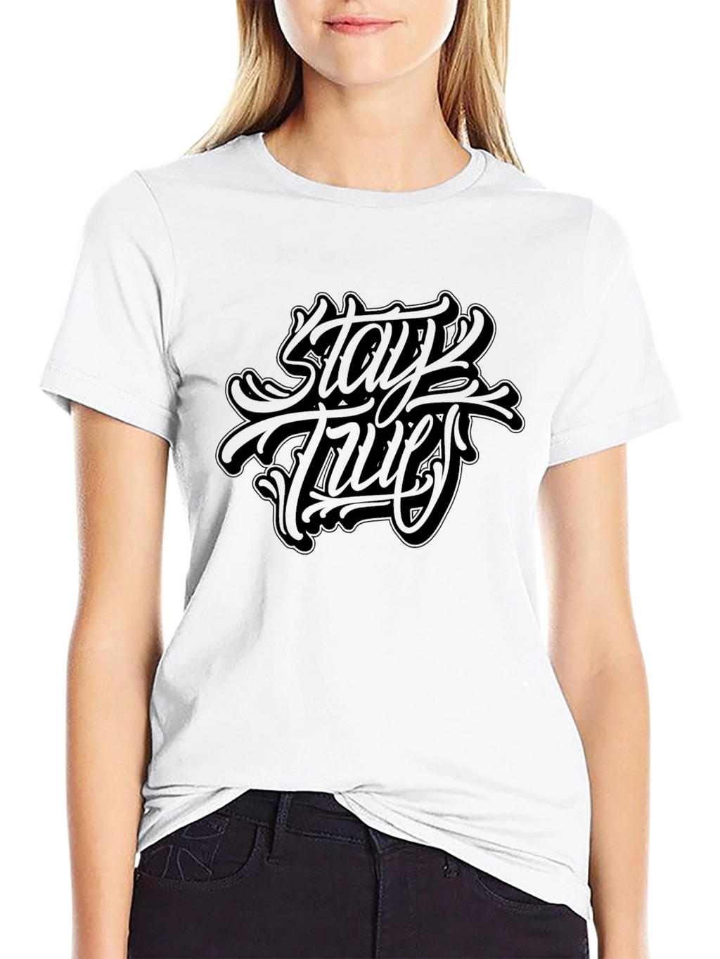 Stay True Graphic Black T-Shirt