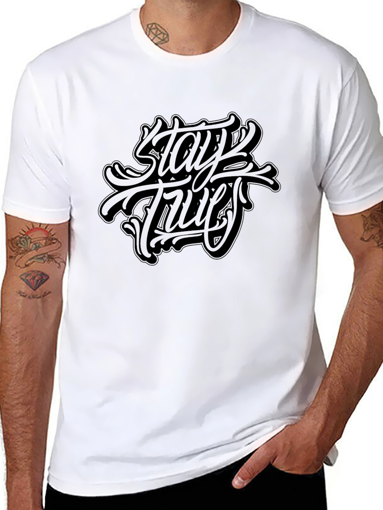 Stay True Graphic Black T-Shirt