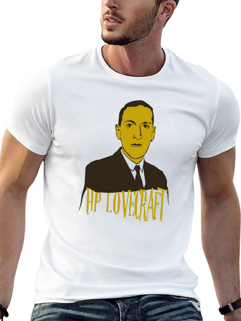 HP Lovecraft Graphic Print Black T-Shirt