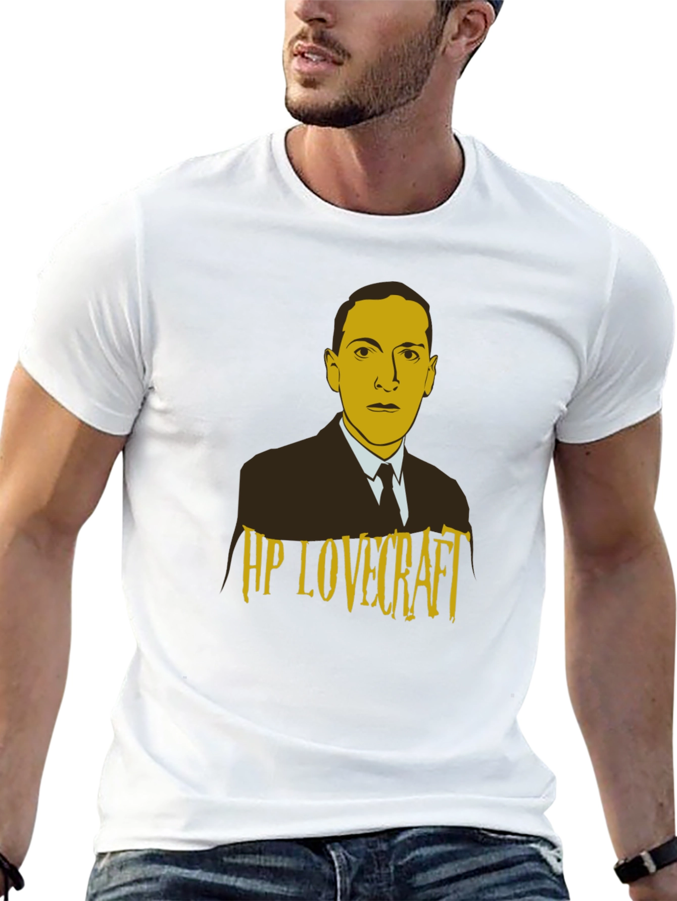 HP Lovecraft Graphic Print Black T-Shirt