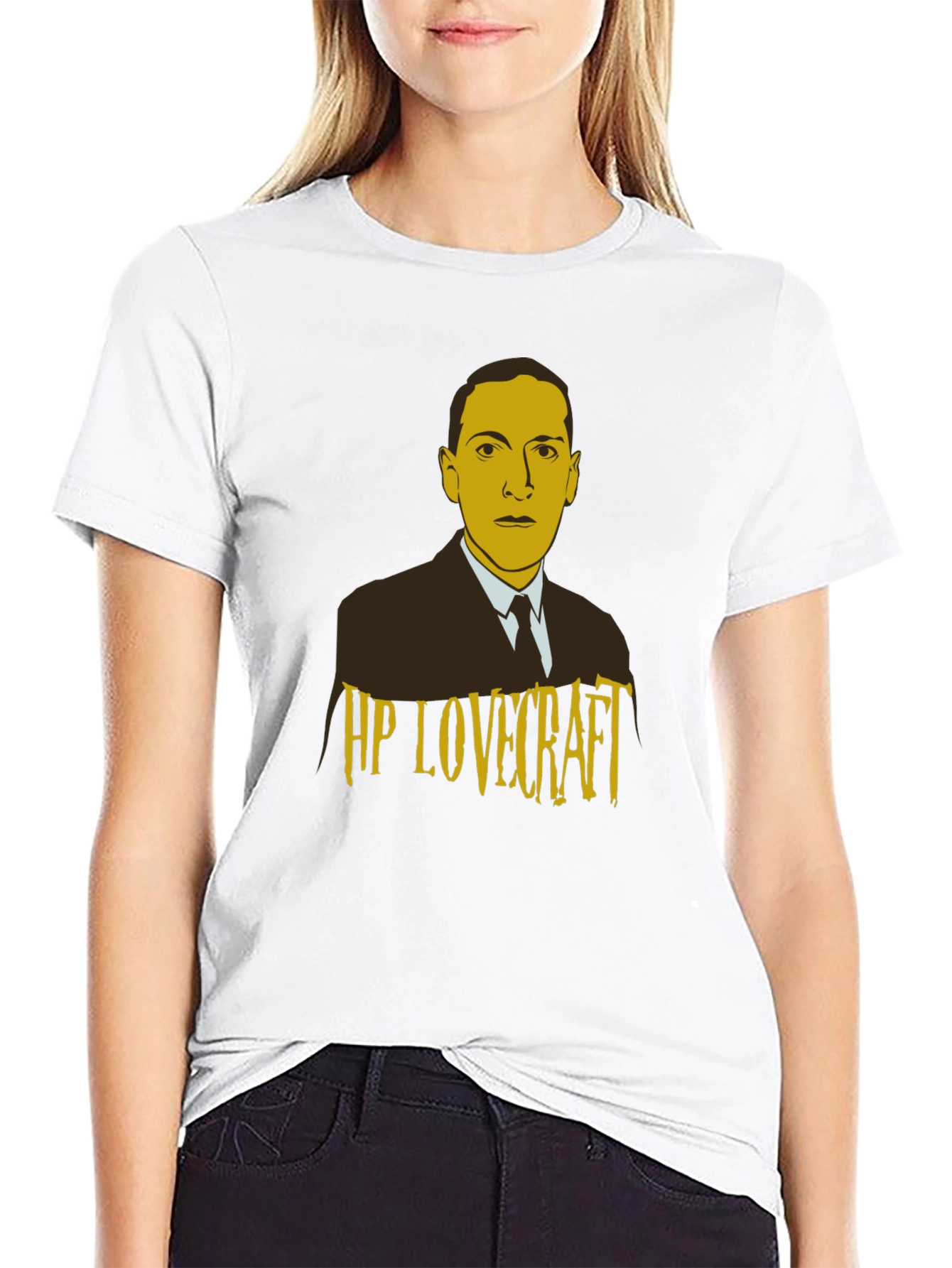 HP Lovecraft Graphic Print Black T-Shirt