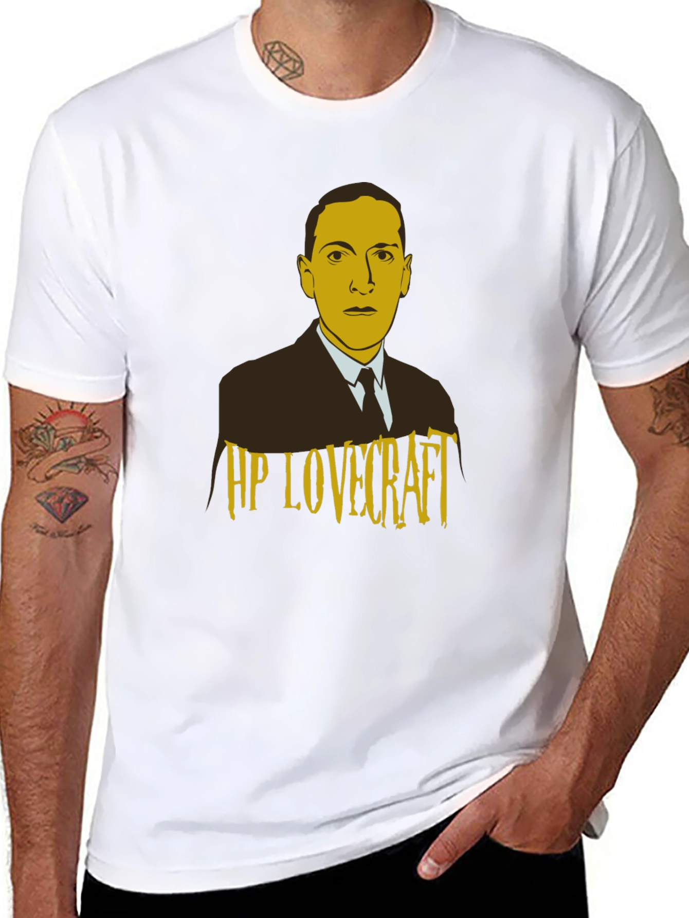 HP Lovecraft Graphic Print Black T-Shirt