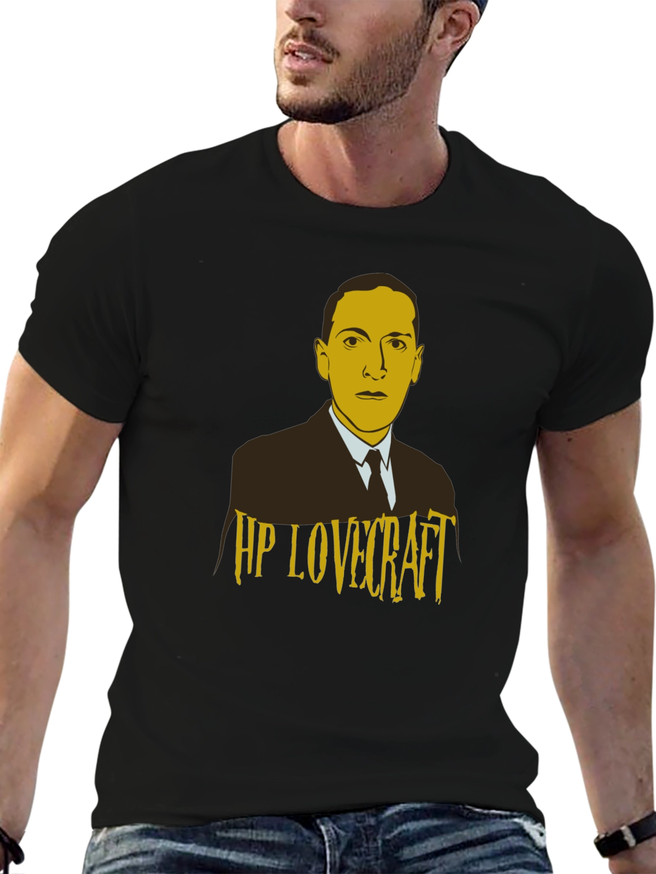 HP Lovecraft Graphic Print Black T-Shirt