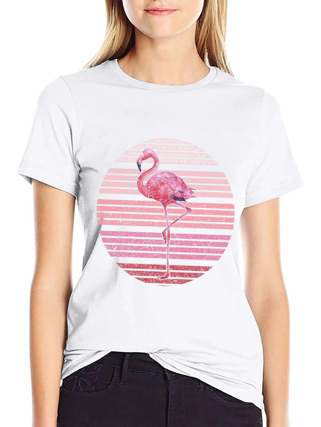 Retro Flamingo Sunset Graphic T-Shirt
