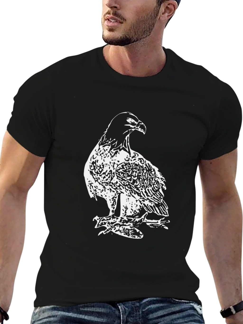 Black Eagle Graphic Tee - Mens Fashion