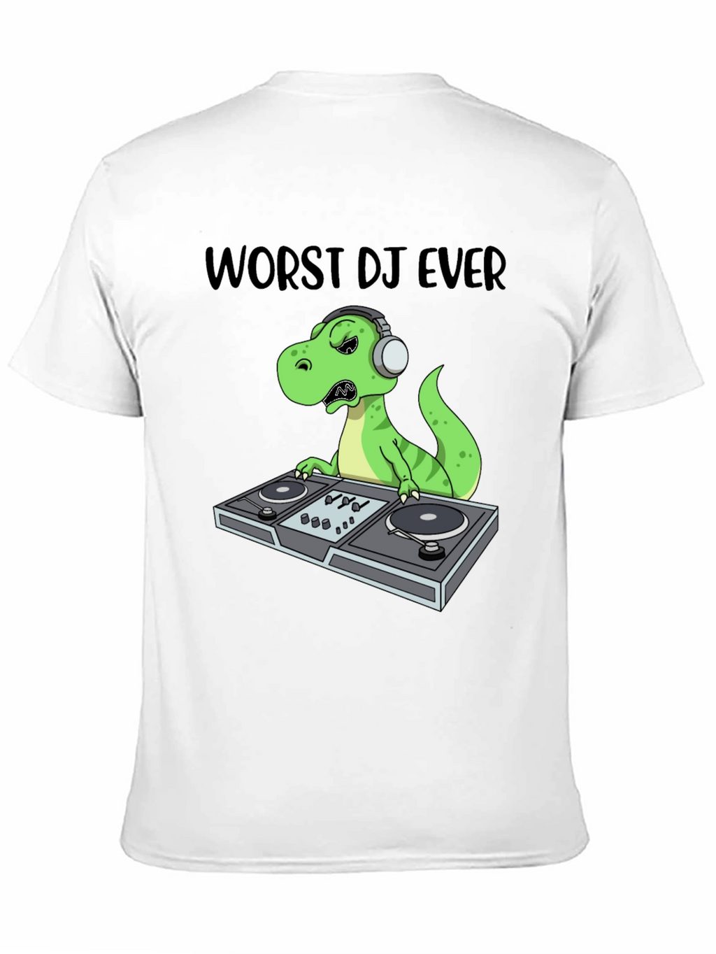 Worst DJ Ever T-Shirt - Dinosaur DJing
