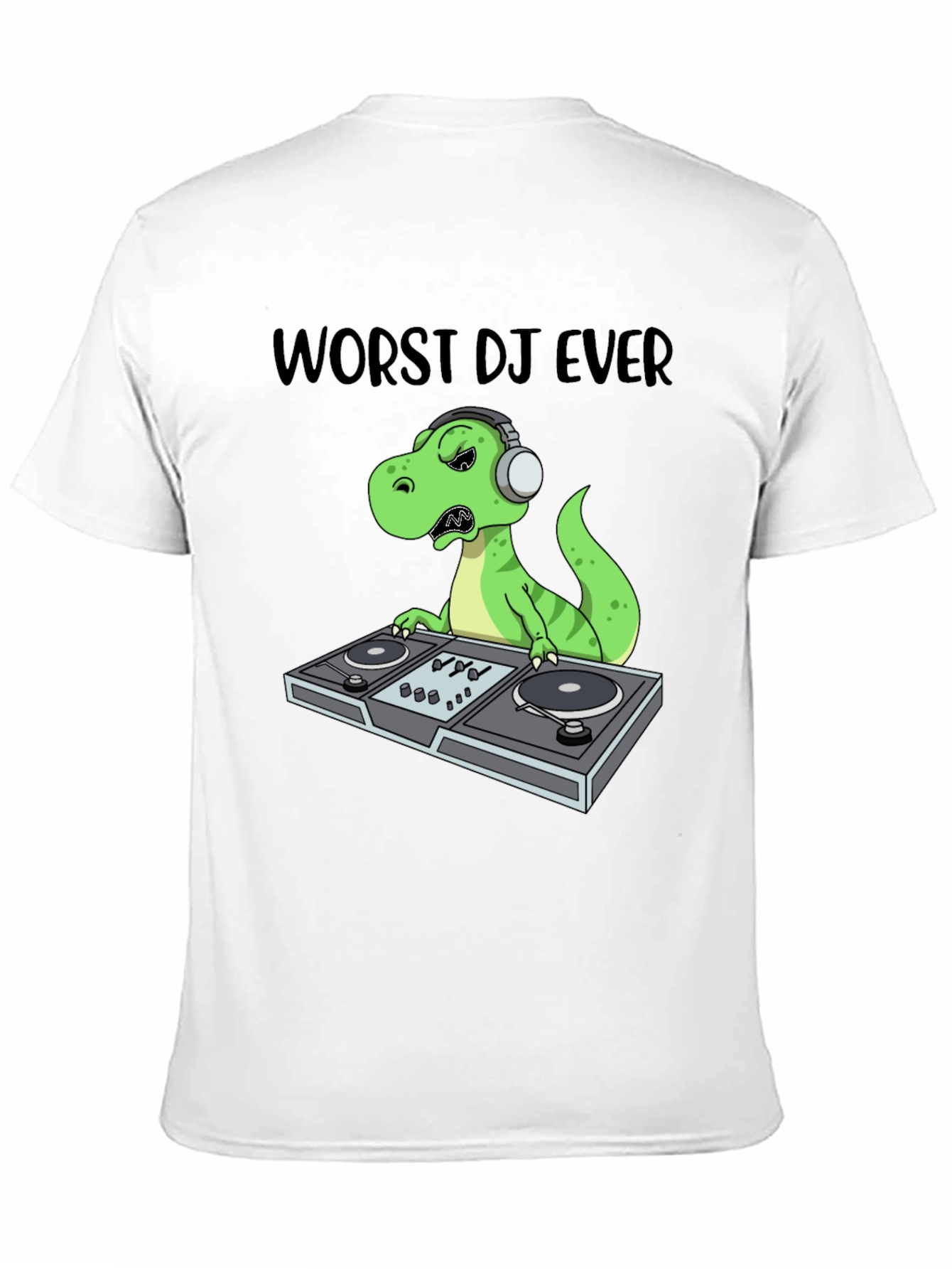 Worst DJ Ever T-Shirt - Dinosaur DJing