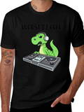 Worst DJ Ever T-Shirt - Dinosaur DJing