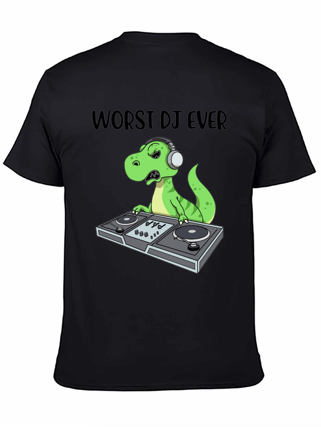 Worst DJ Ever T-Shirt - Dinosaur DJing