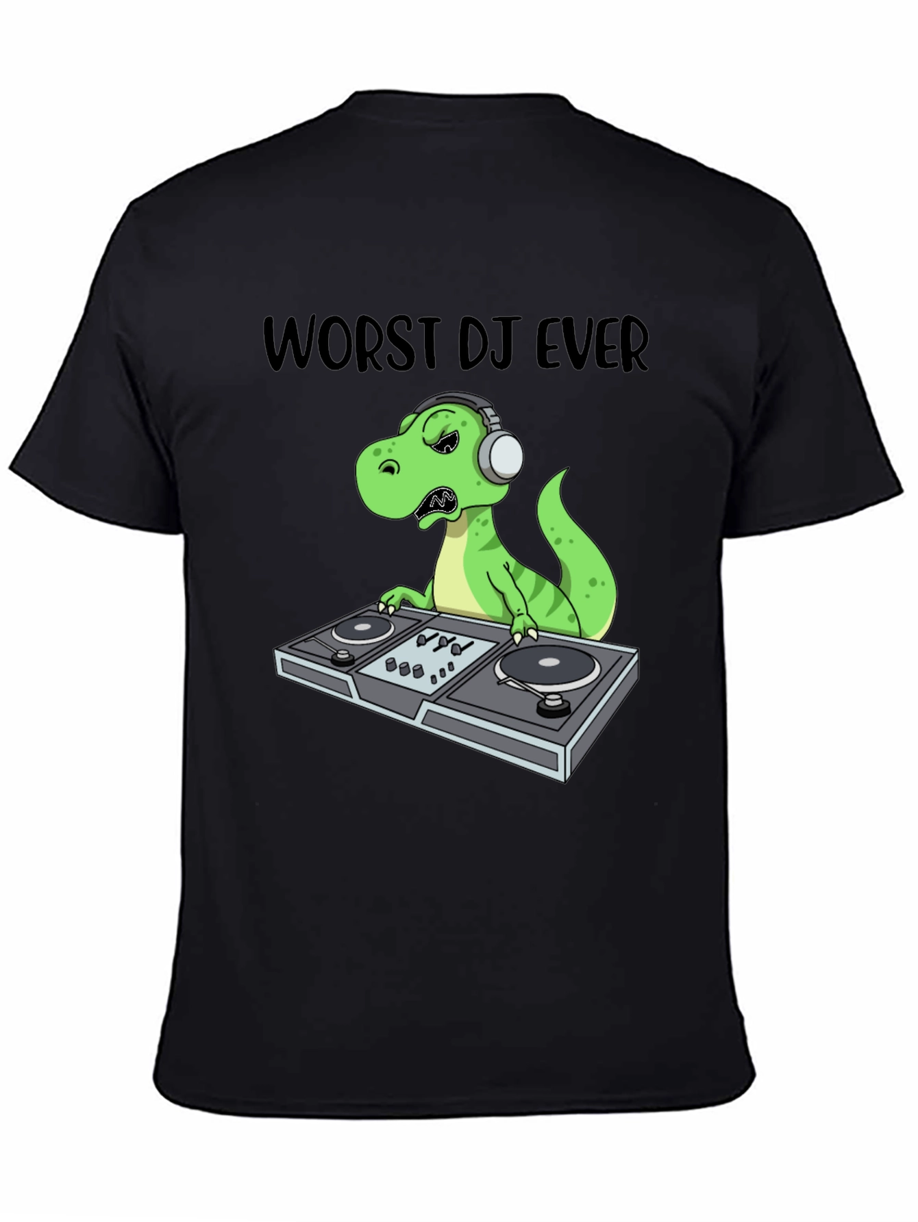 Worst DJ Ever T-Shirt - Dinosaur DJing