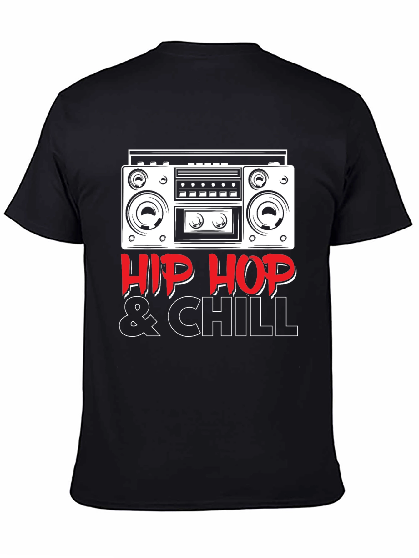 Hip Hop & Chill Graphic Tee - Cool Boombox Design