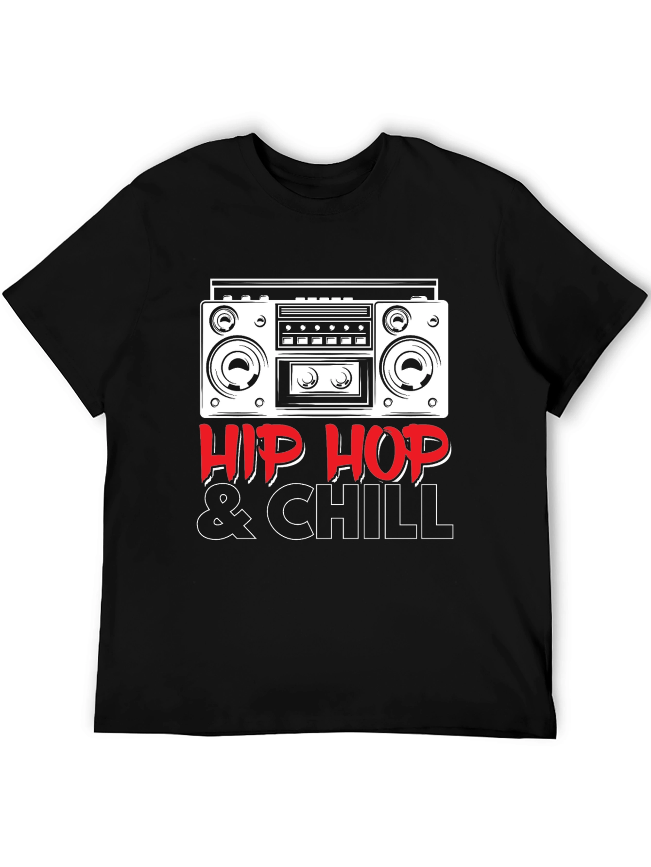 Hip Hop & Chill Graphic Tee - Cool Boombox Design