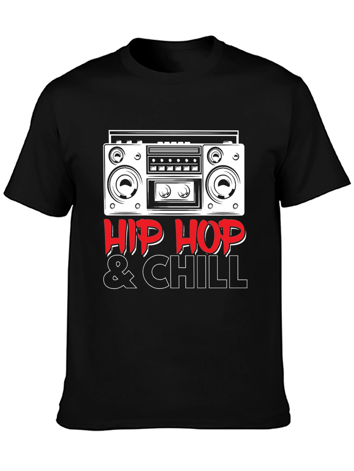 Hip Hop & Chill Graphic Tee - Cool Boombox Design