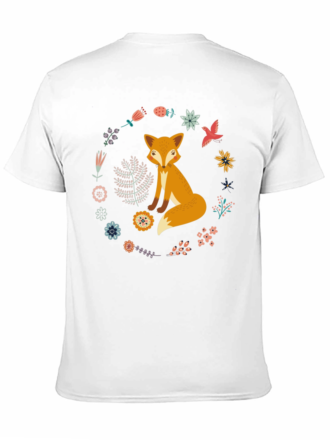 Fox and Floral Wreath Graphic Tee