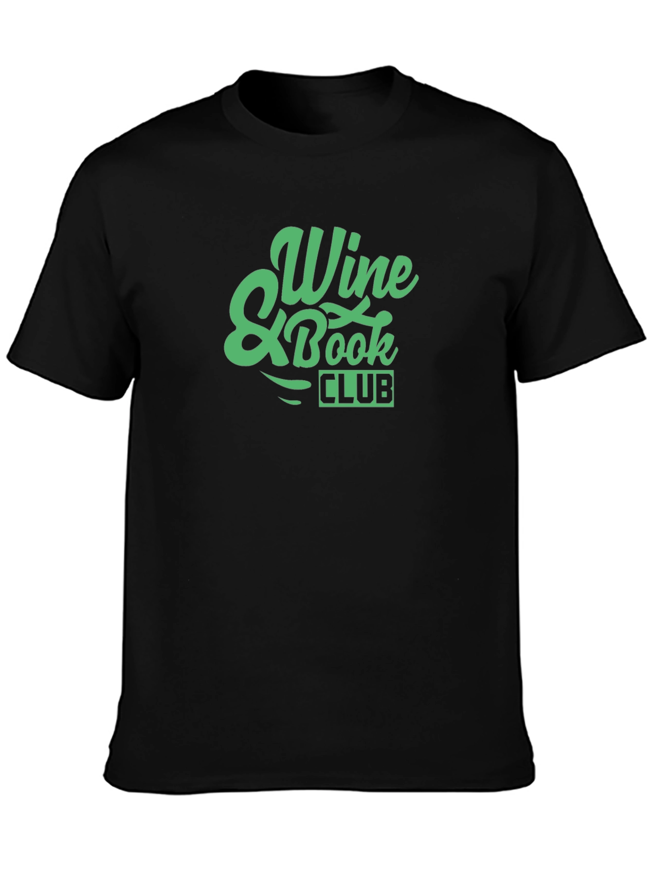 Wine & Book Club Graphic Tee - Black Unisex T-Shirt