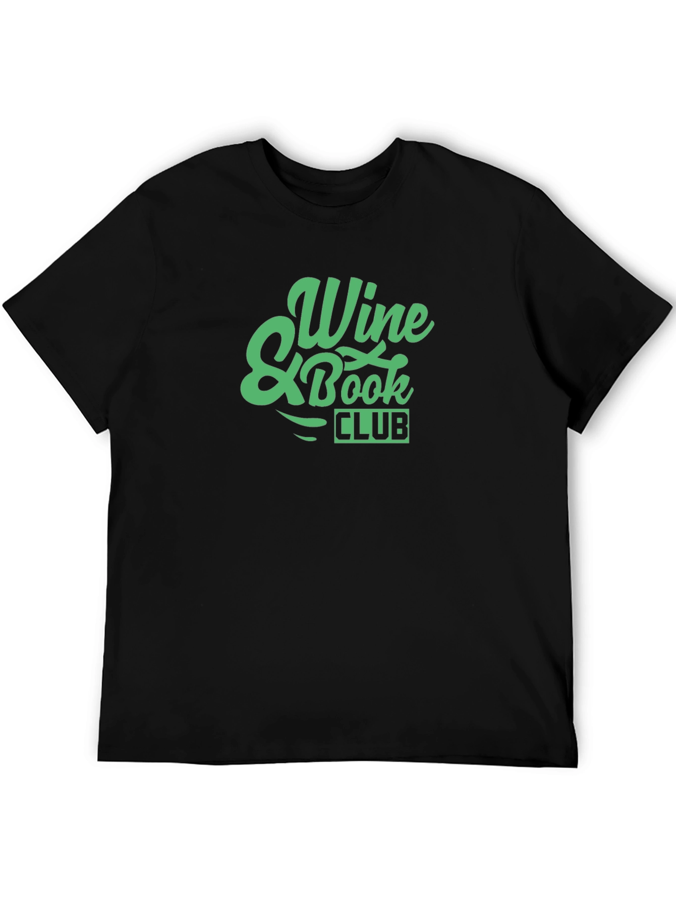 Wine & Book Club Graphic Tee - Black Unisex T-Shirt
