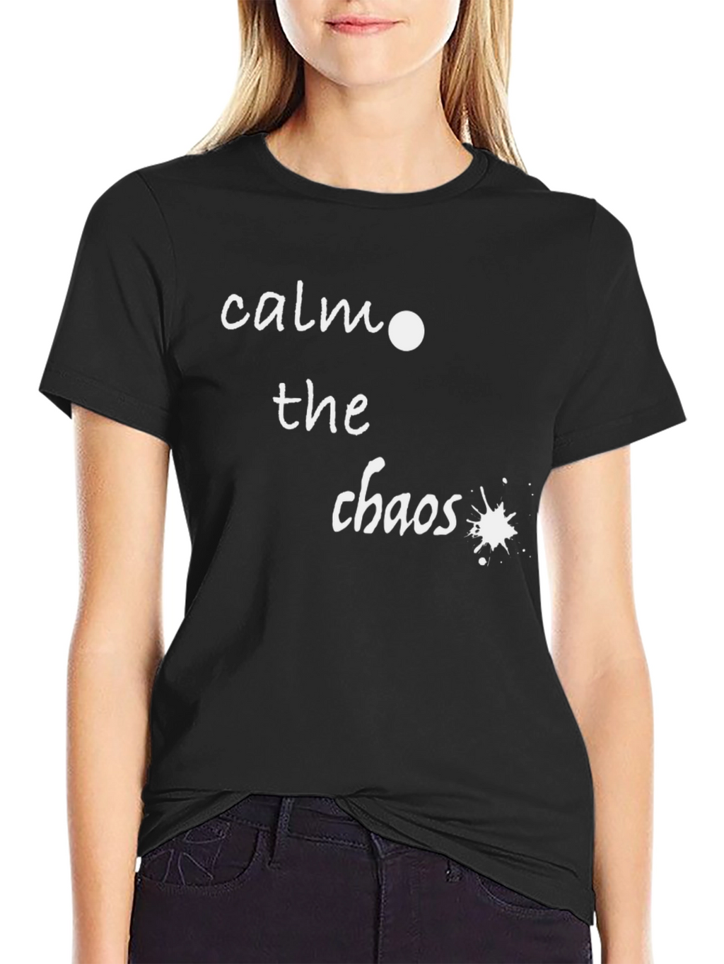 Calm the Chaos Graphic Tee - Stylish Black T-Shirt