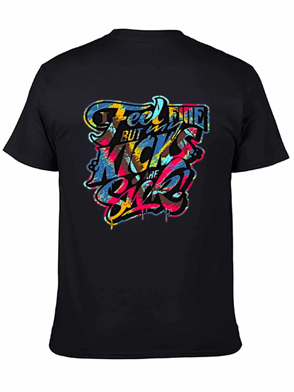 Feel Fine Black Graphic T-Shirt