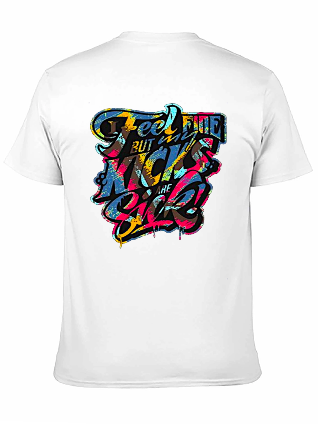 Feel Fine Black Graphic T-Shirt