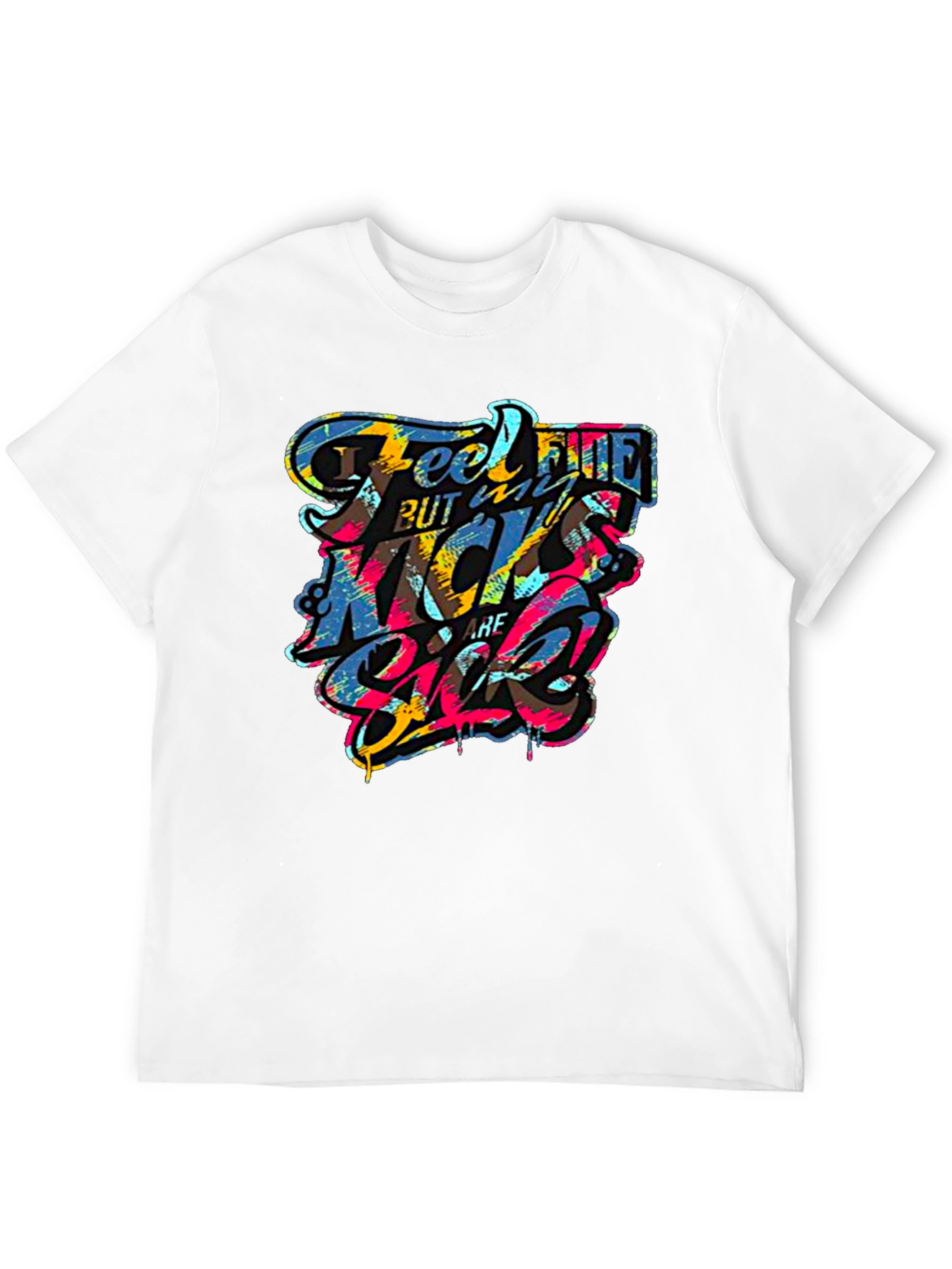 Feel Fine Black Graphic T-Shirt